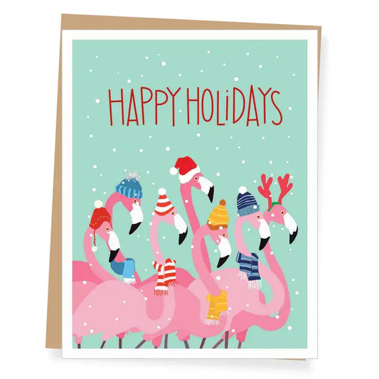 Christmas Flamingos Holiday Card