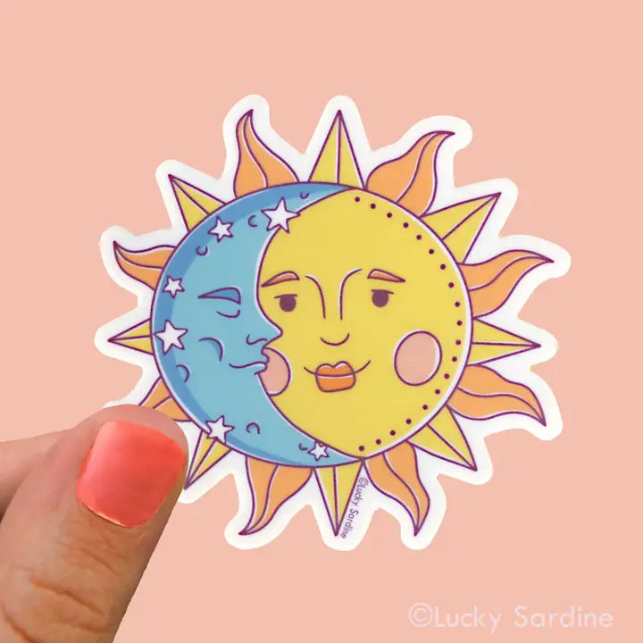 Celestial Sun & Moon Vinyl Sticker