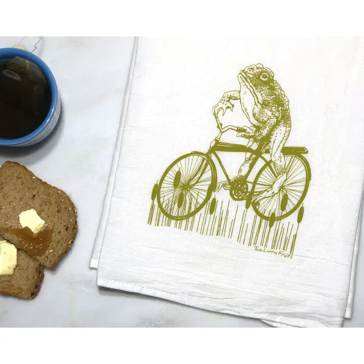 Bicycle Frog Tea Towel