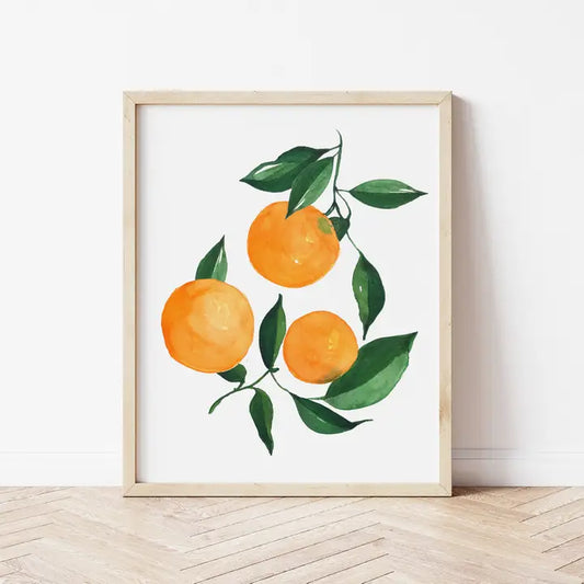 Orange Citrus Branches Art Print