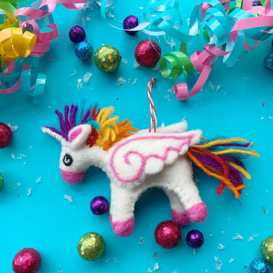 Unicorn Felt Wool Ornament