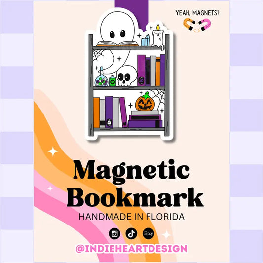 Ghost Bookshelf Magnetic Bookmark