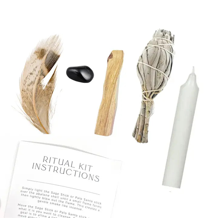 Empowering Ritual Kit with Obsidian, Palo Santo, & Sage