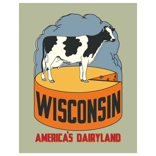 Wisconsin America's Dairyland Cheese & Cow Magnet