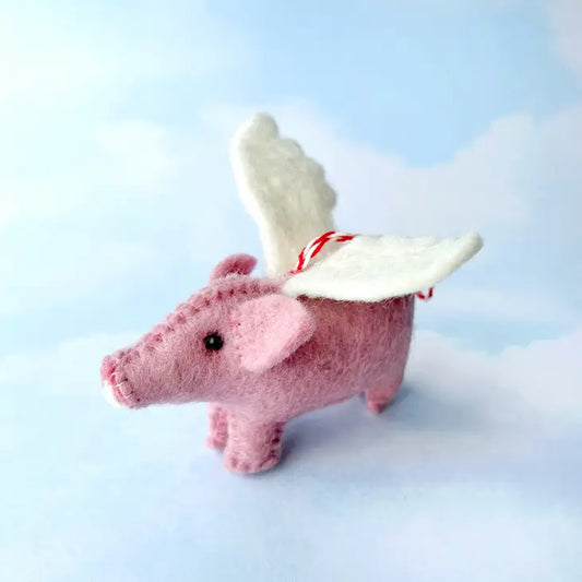 Flying Pig Felt Wool Ornament