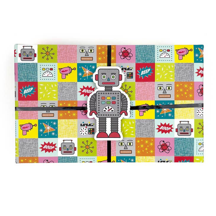 Robot Pattern Gift Wrap Sheet