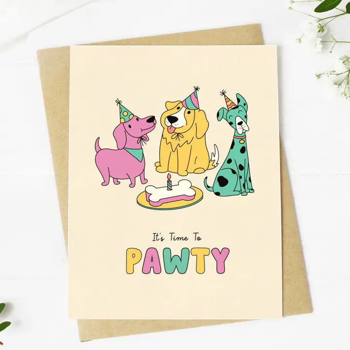 Time To Pawty Birthday Card