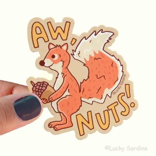 Squirrel Aw Nuts Vinyl Sticker