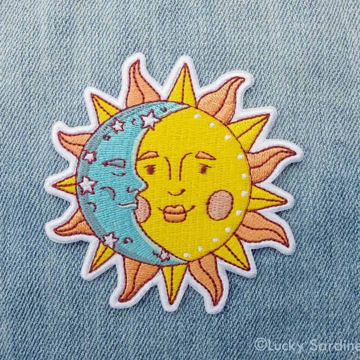 Cosmic Sun & Moon Iron-On Patch