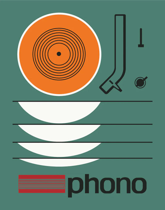 Retro Phono LP Turntable Print