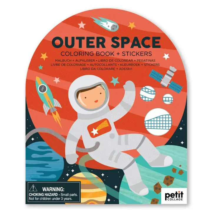 Outer Space Coloring Book with Stickers