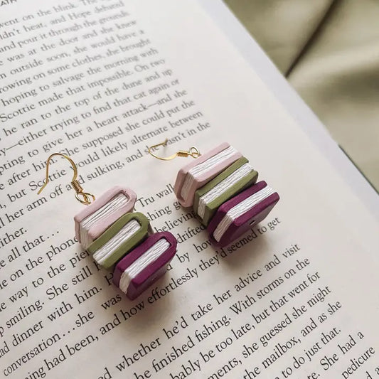 Stacked Book Earrings