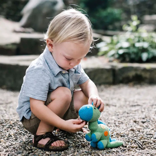 Stegosaurus Crochet Rattle Doll