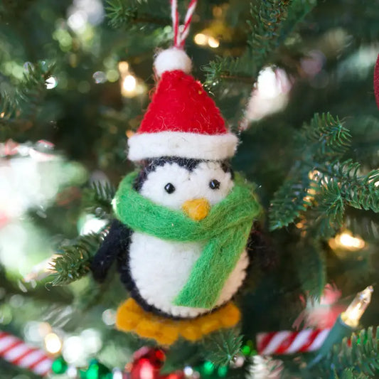 Penguin Felt Wool Ornament