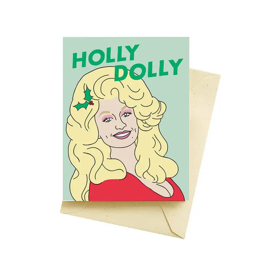 Holly Dolly Christmas Card