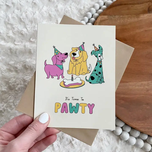 Time To Pawty Birthday Card