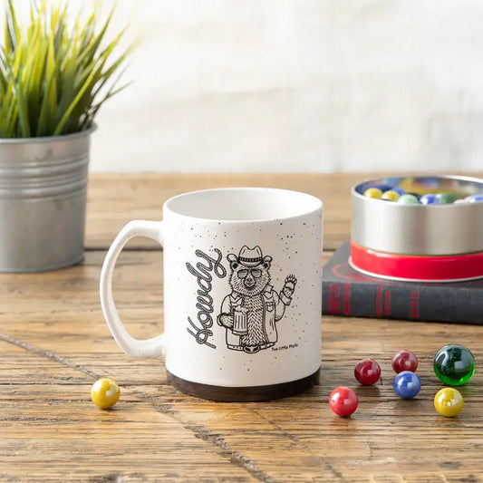 Howdy Cowboy Bear Speckled Mug