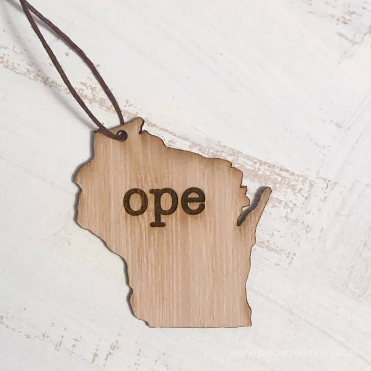 Ope Wisconsin Outline Ornament