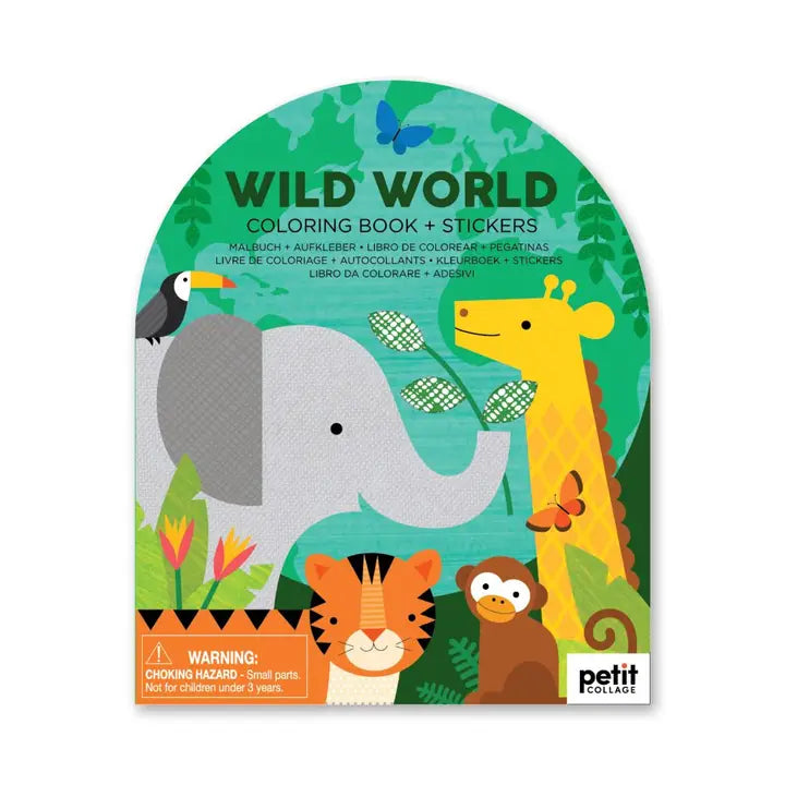 Wild World Coloring Book with Stickers