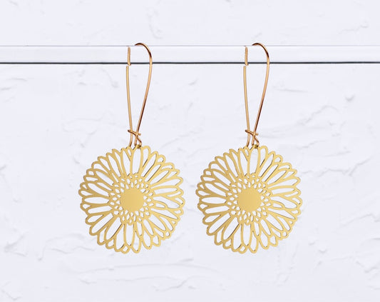 Gerber Daisy Flower Earrings