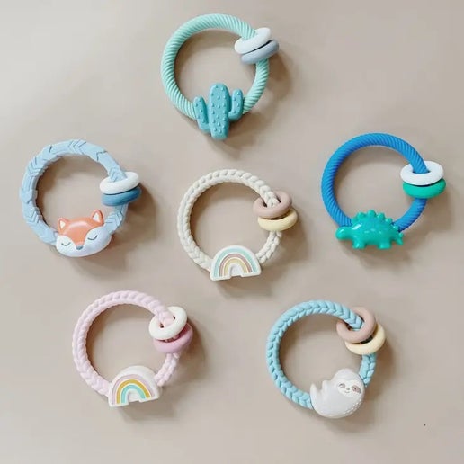 Two-in-One Silicone Rattle + Teether