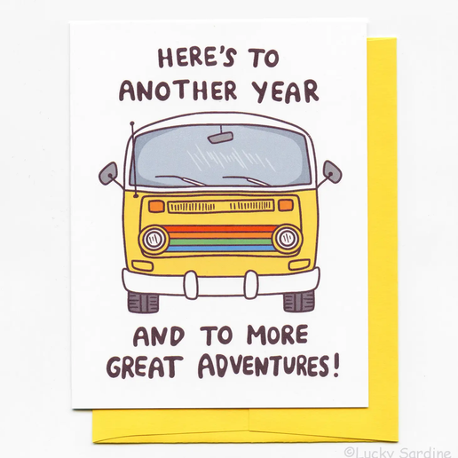 Hippie Van Birthday Card